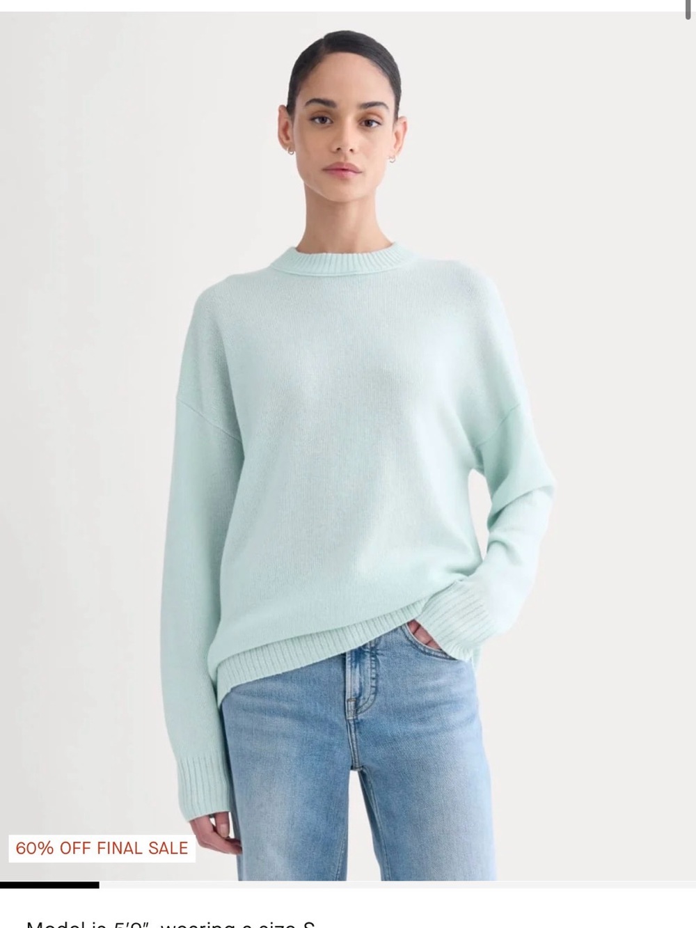 Everlane Mint Crewneck Sweater - Light Aqua